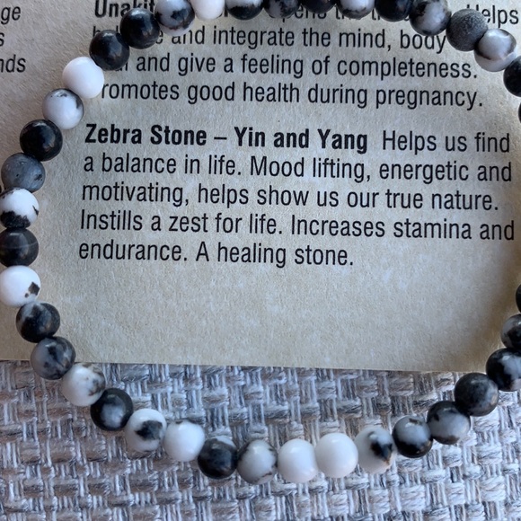 Zebra Stone bracelet for littles - Picture 2 of 2